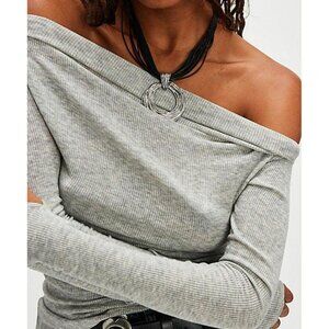 Free People Big Love Rib Off The Shoulder Long Sleeve